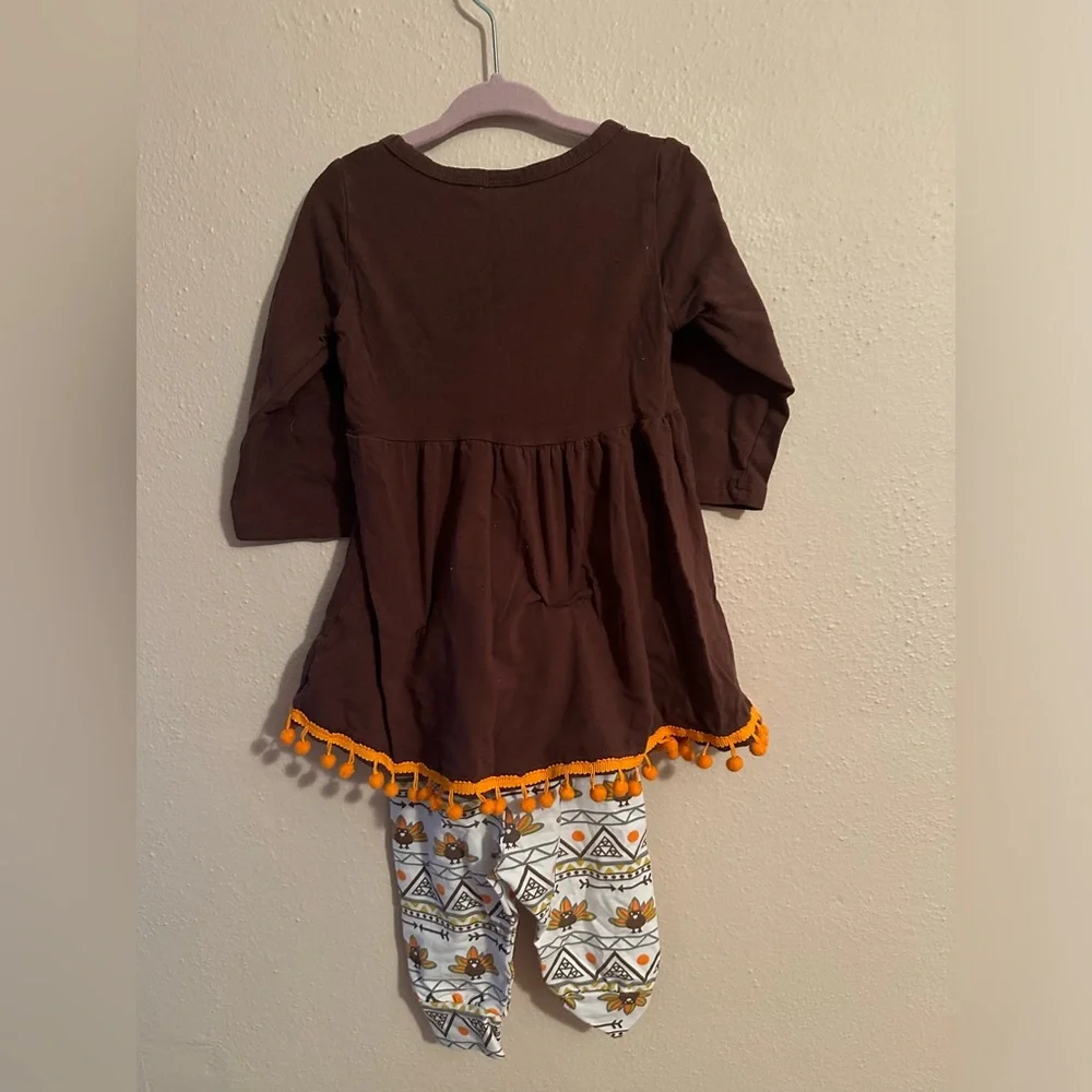 Turkey themed Thanksgiving outfit. Worn once. Like new. Holiday ready!